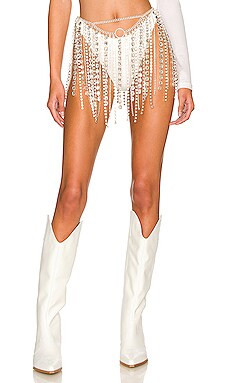 Camila Coelho Penny Skirt in Silver from Revolve.com | Revolve Clothing (Global)