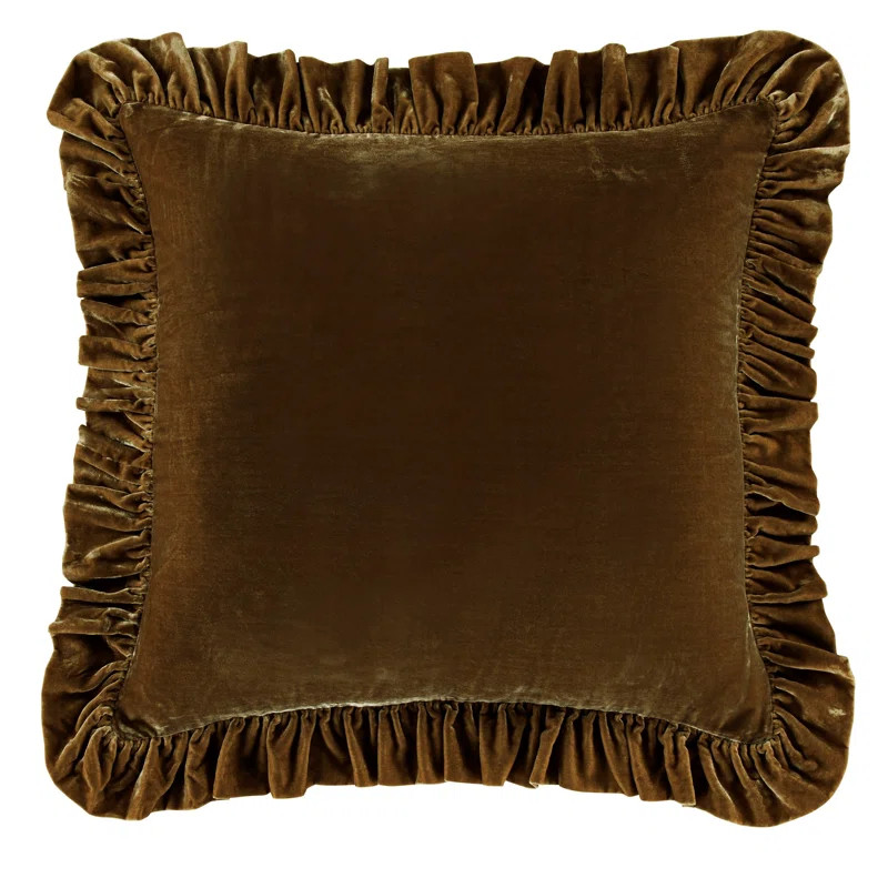 Stella Faux Silk Velvet Classic Chic Modern Rustic Ruffled Euro Sham | Wayfair North America