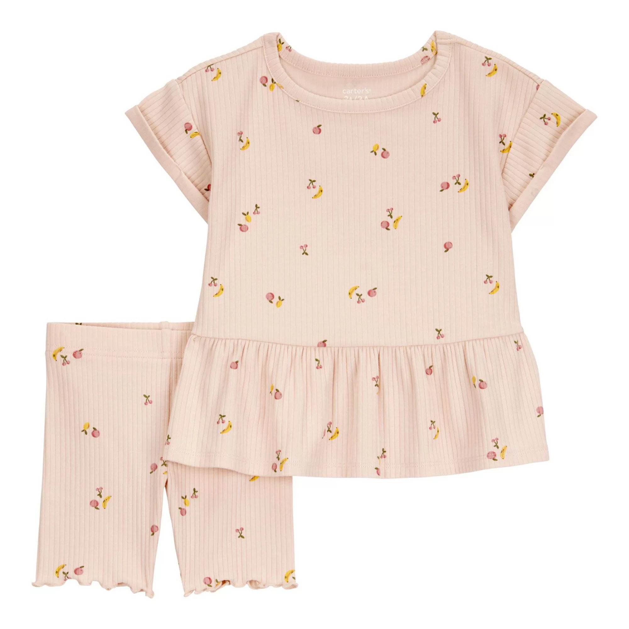 Baby Girl Carter's Fruit Short Sleeve Top and Shorts 2-Piece Set | Kohl's