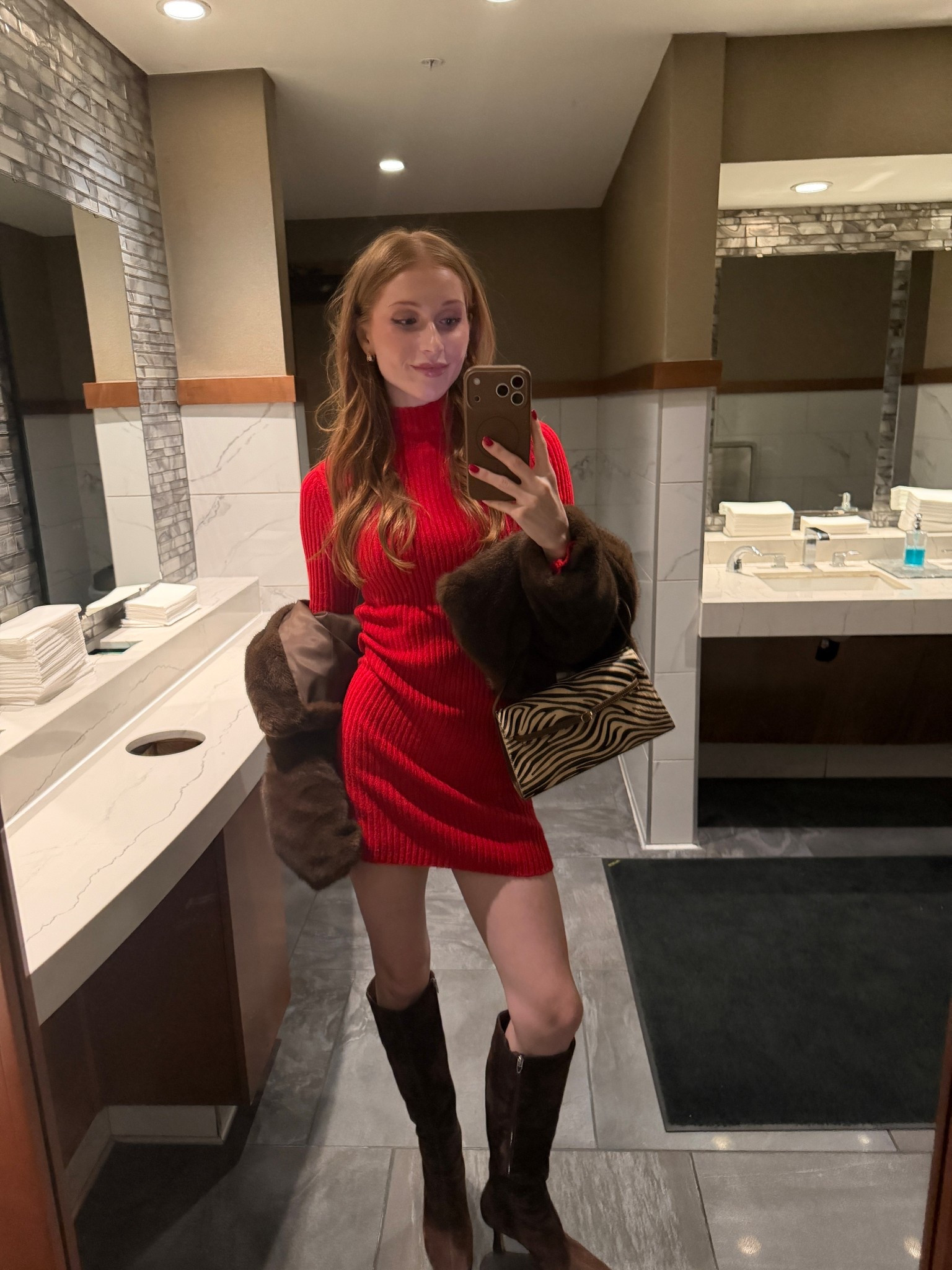 vday dinner 💋 also my boots are on sale right with code “TREAT” I wear true to size and these are the dark brown suede!
fur coat was Zara a few years ago 