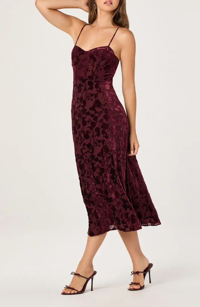 Underwire Burnout Velvet Cocktail Dress | Nordstrom