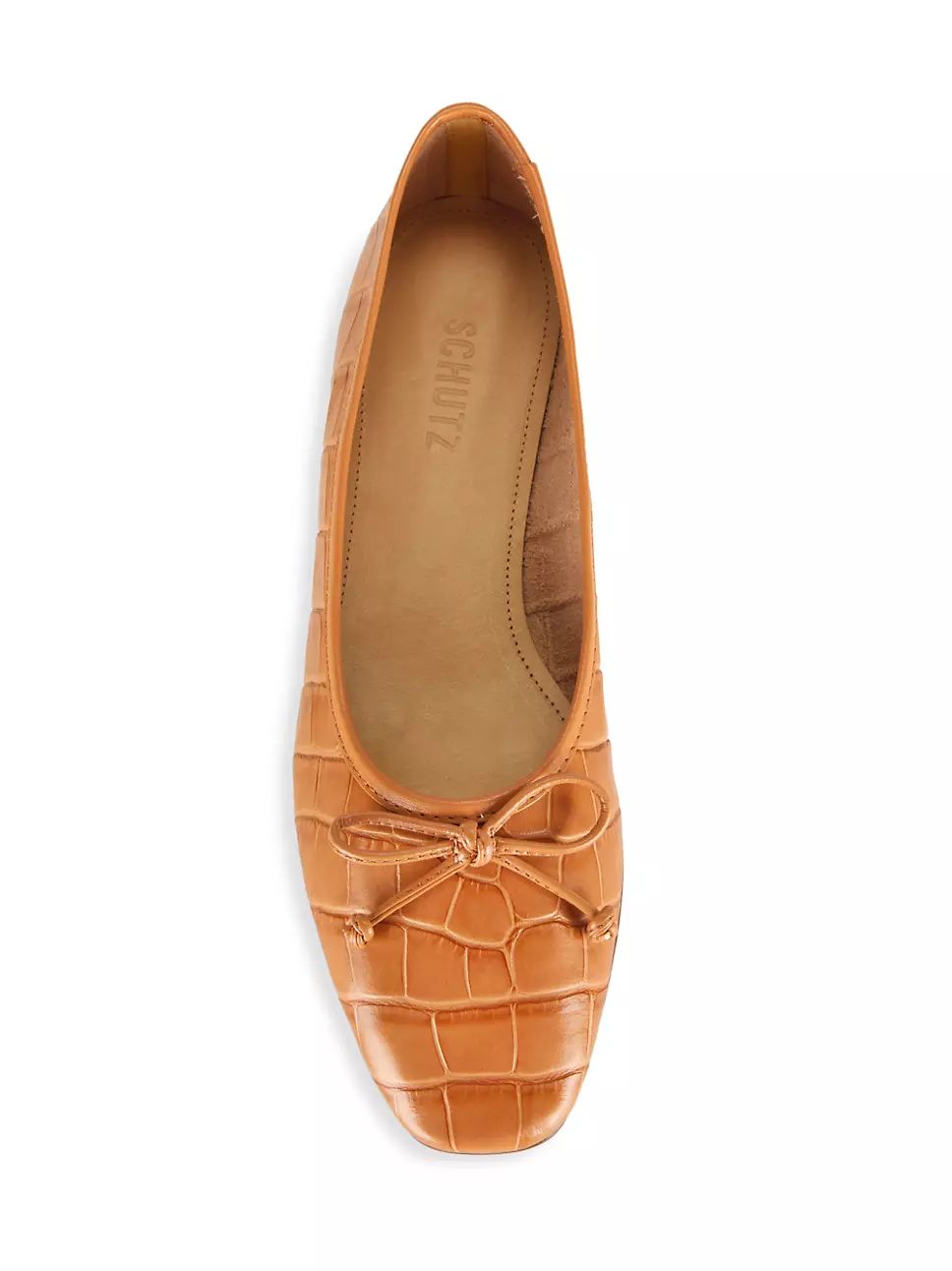 Arissa Croc-Embossed Leather Ballet Flats | Saks Fifth Avenue