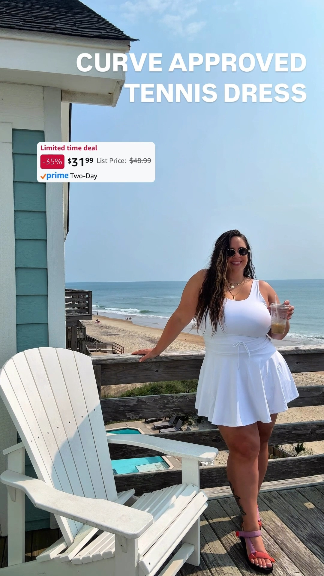 Curve approved tennis dress! 

Enough compression to wear bra free, skirt long enough to cover the booty! 

5’2” / size 14-16 / 38J shown in a size XL 

#ltkcurves #ltkmidsize #causalstyle #everydayoutfits #summeroutfits 

#LTKSaleAlert #LTKStyleTip #LTKSummerEdit