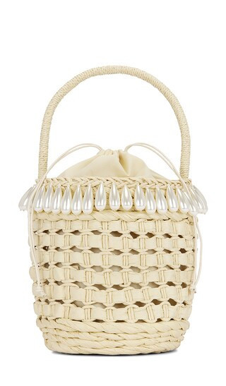 Lele Sadoughi Pearl Basket Tote Bag in Cream. | Revolve Clothing (Global)