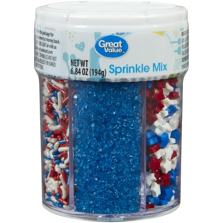 Great Value 6-Cell Patriotic Sprinkles Mix, 6.84 oz. | Walmart (US)