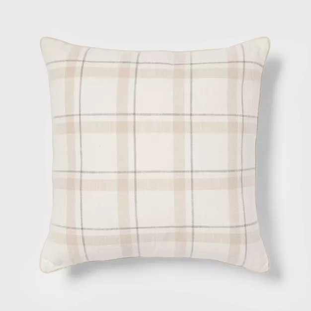 Woven Striped with Plaid Reverse Throw Pillow - Threshold™ | Target