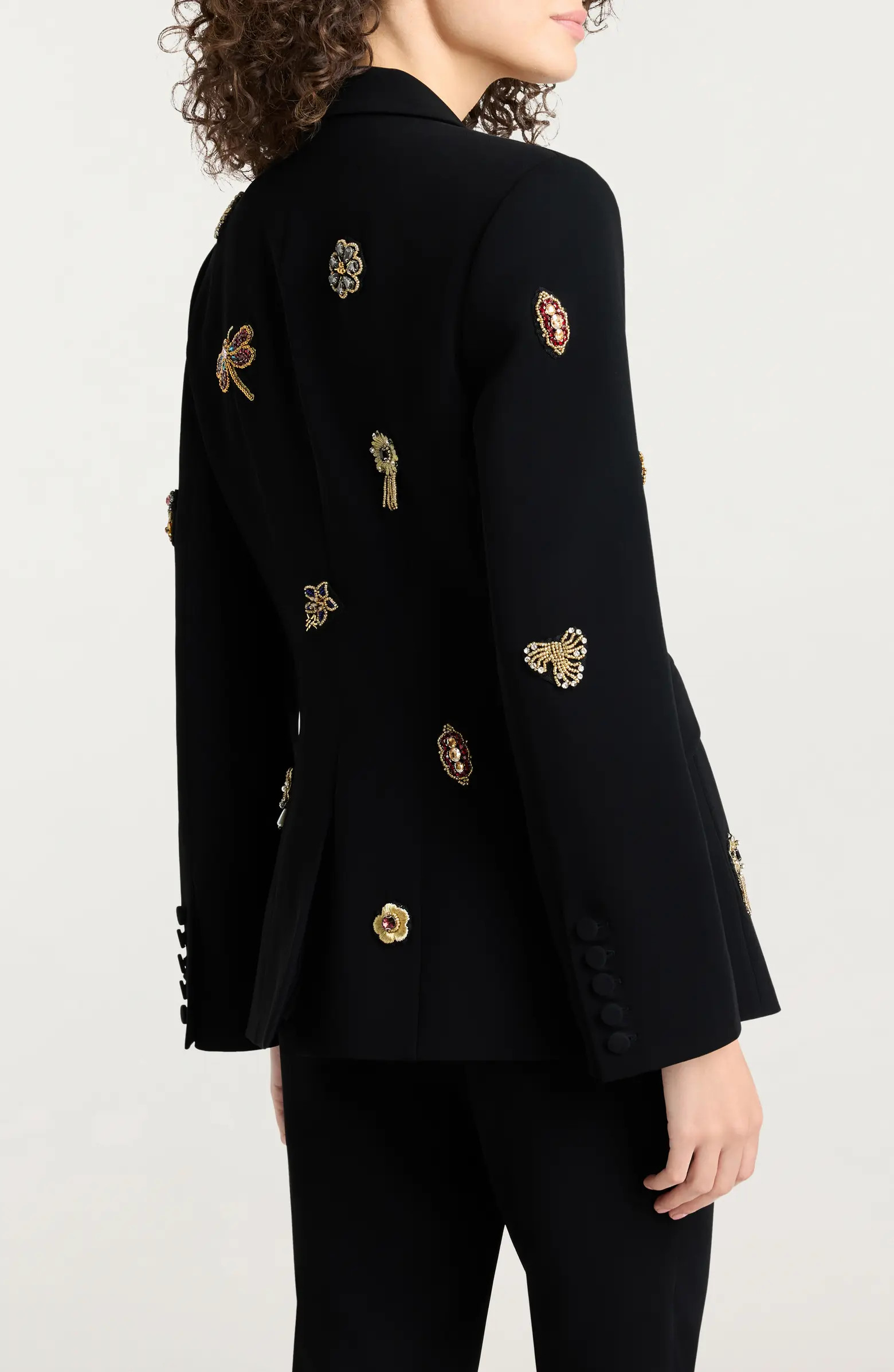 Cinq à Sept Beaded Brooches Crepe Jacket | Nordstrom | Nordstrom