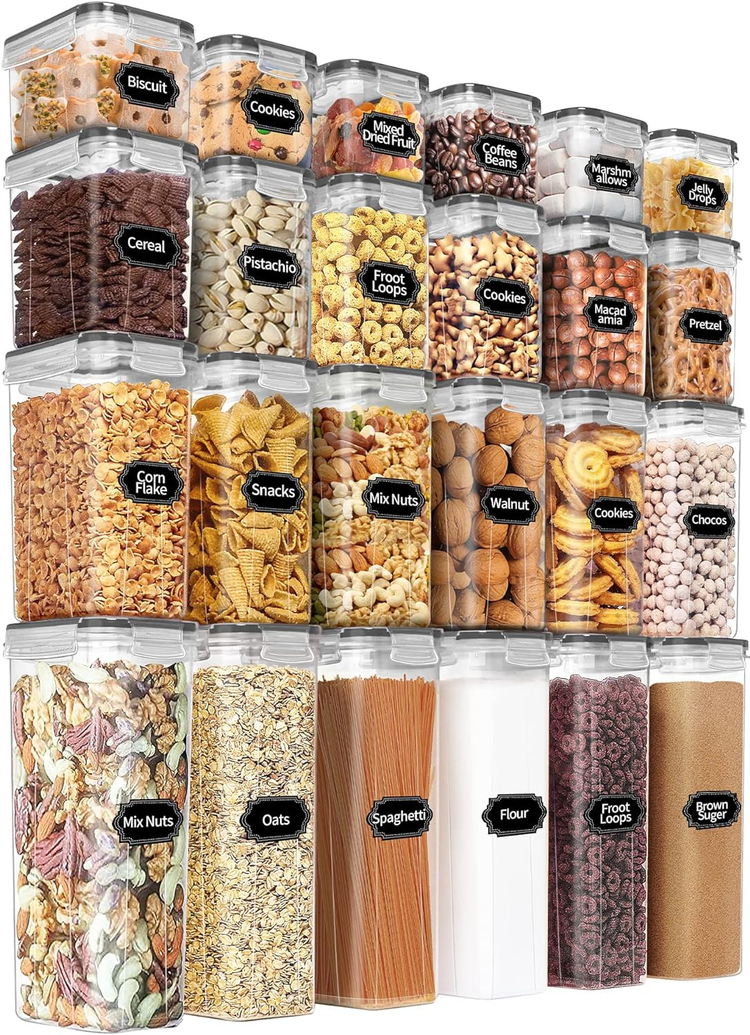 PRAKI Airtight Food Storage Containers Set with Lids - 24 PCS, BPA Free | Amazon (US)