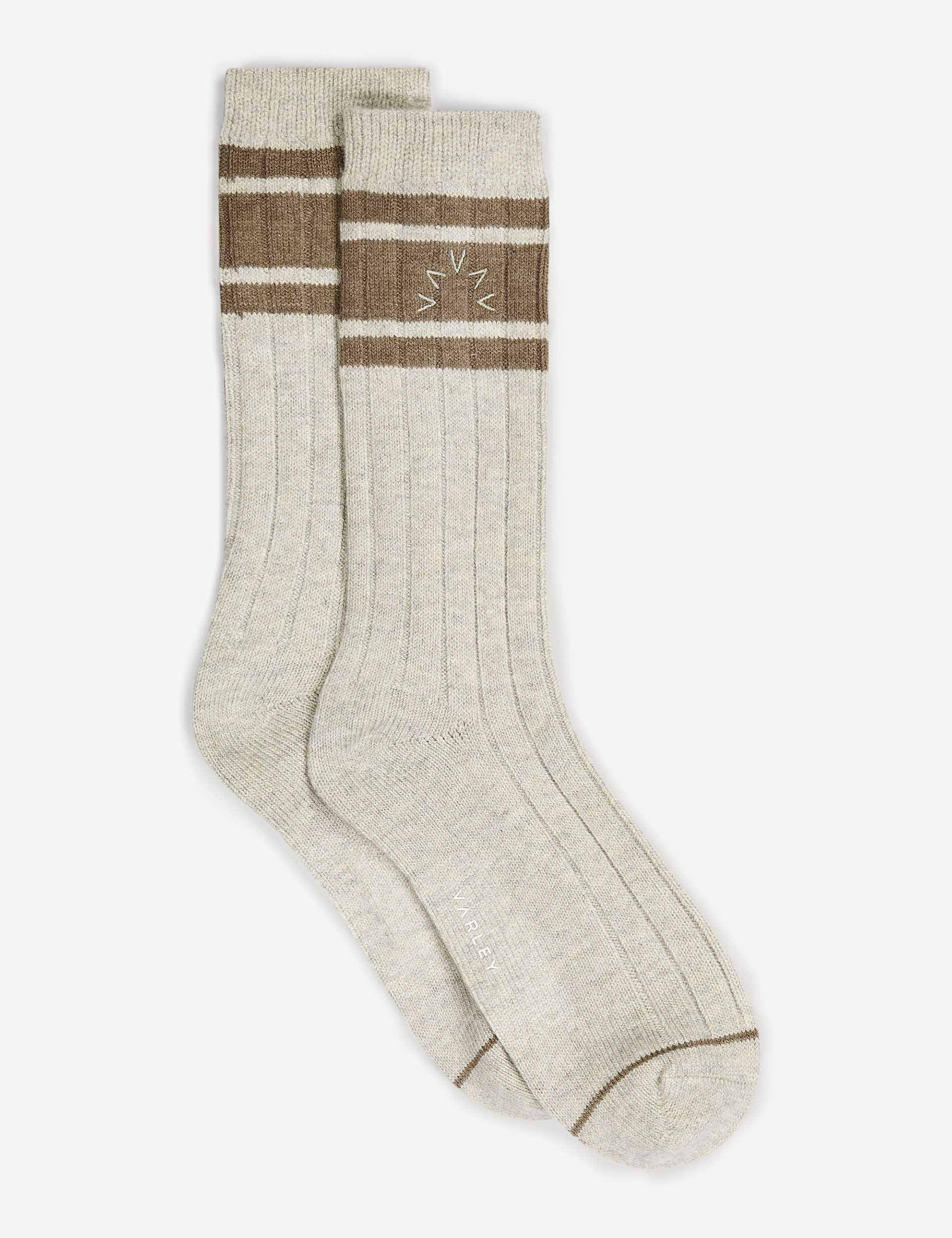 Varley | Malissa Plush Wide Rib Sock - Ivory Marl | The Sports Edit | The Sports Edit