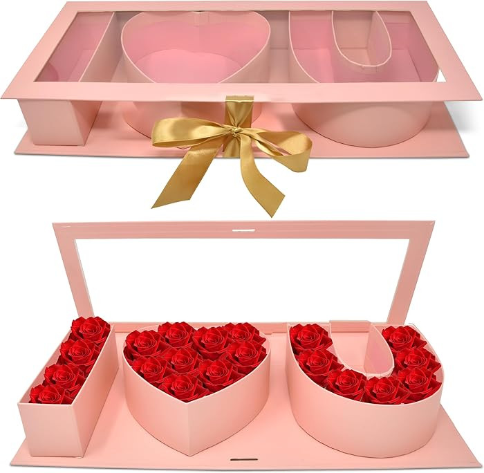 Empty I Love You Cardboard Letter Fillable Gift Box Valentine Flower Arrangements Chocolate Gifts... | Amazon (US)
