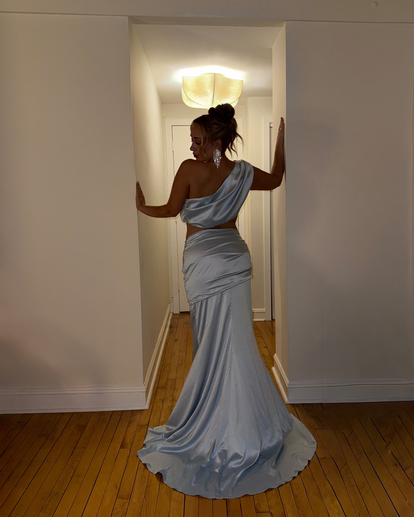 New years outfit, New Year’s Eve dress, New York outfit, New York, blue maxi dress, blue maxi shirt, updo hairstyle, blue set, blue skirt set, satin dress, silk dress, satin skirt, formal dress, formal outfit inspiration, formal, one shoulder top, rhinestone earrings, statement earrings

#LTKBeauty #LTKTravel #LTKootd