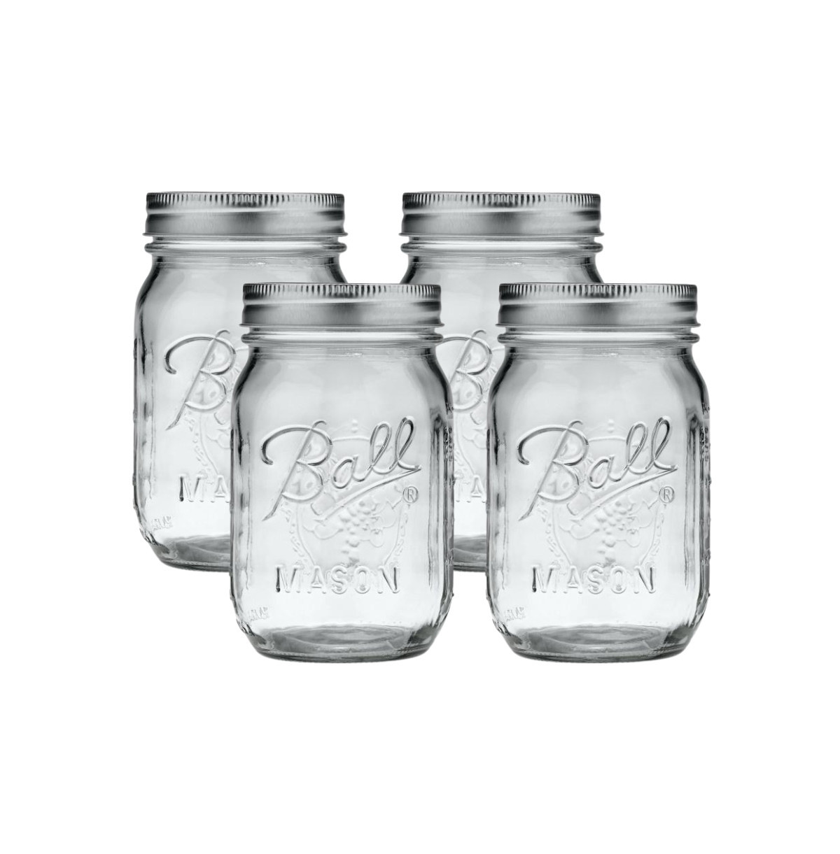 Ball Glass Mason Jars, Regular Mouth, Pint Size (16 oz), Pack of 4 | Macy's