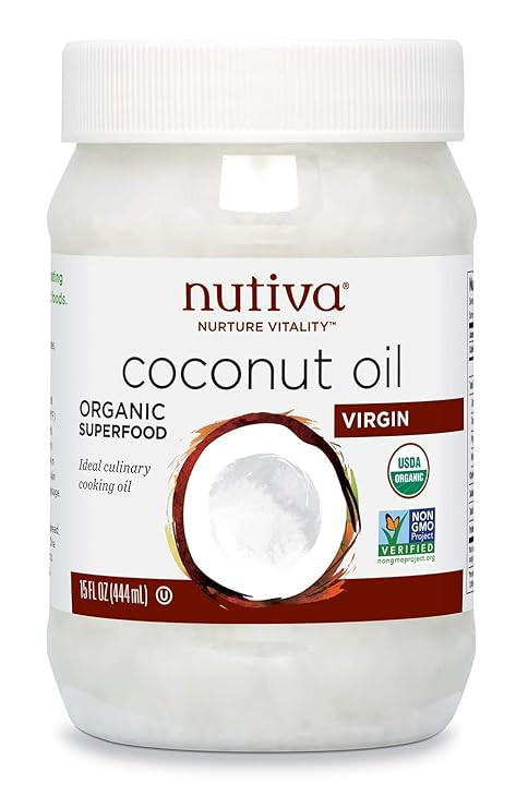 Nutiva Organic Cold-Pressed Virgin Coconut Oil, 15 Fluid Ounce | USDA Organic, Non-GMO, Fair Trad... | Amazon (US)