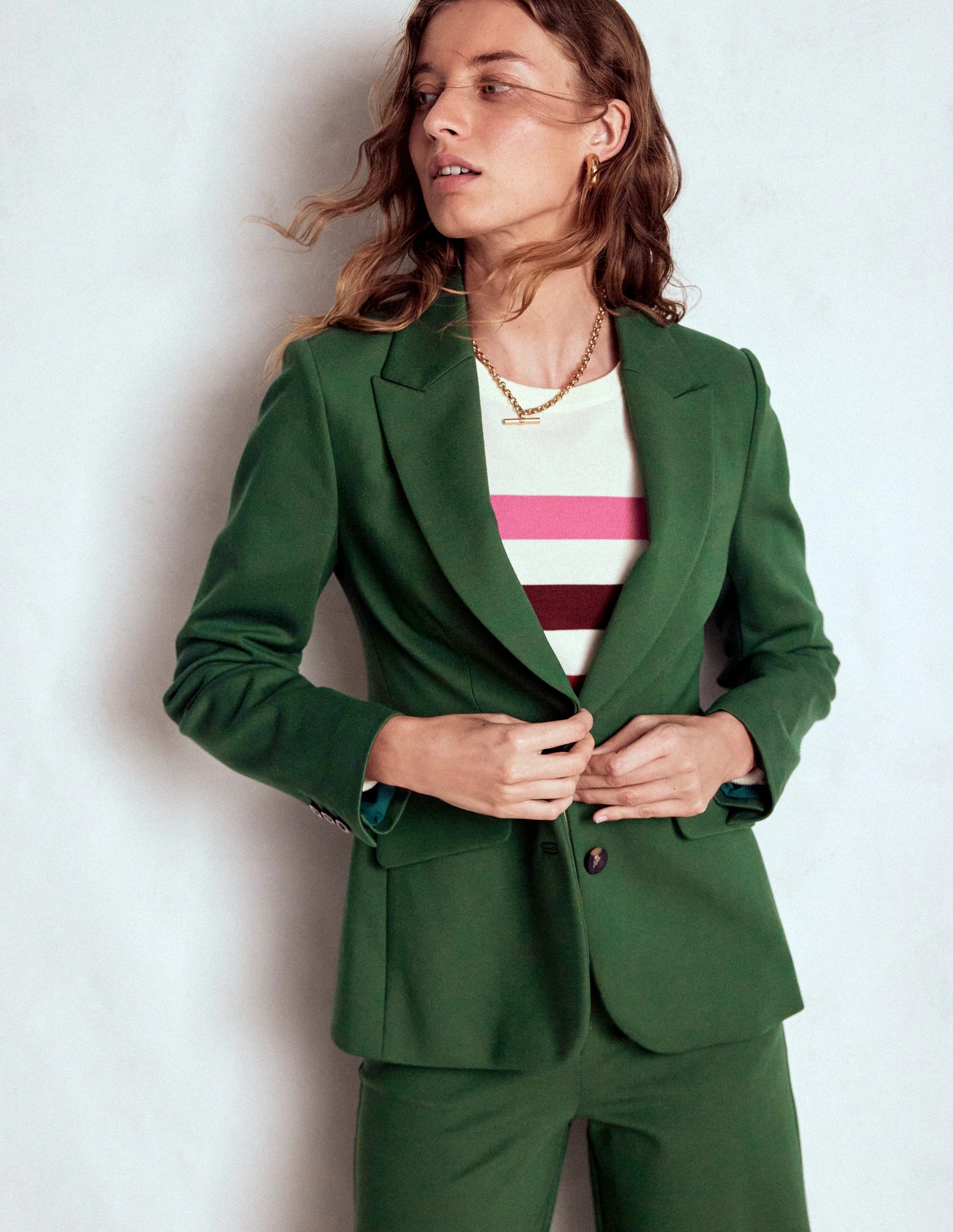 Marylebone Ponte Blazer-Hunter green | Boden (US)