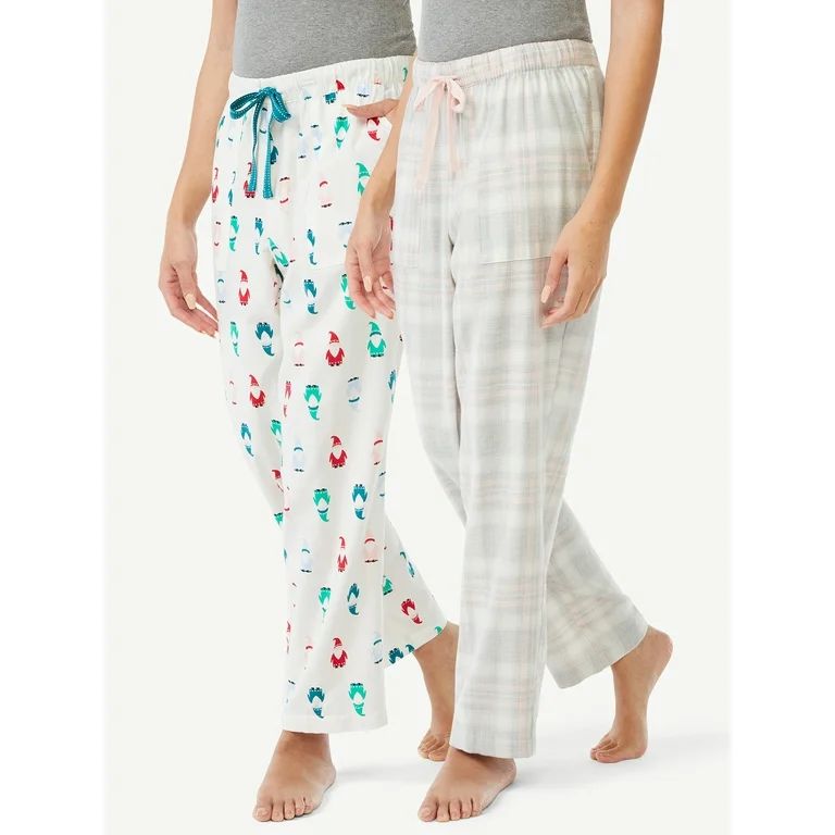 Joyspun Women's Flannel Lounge Pants, 2-Pack, Sizes S to 3X | Walmart (US)