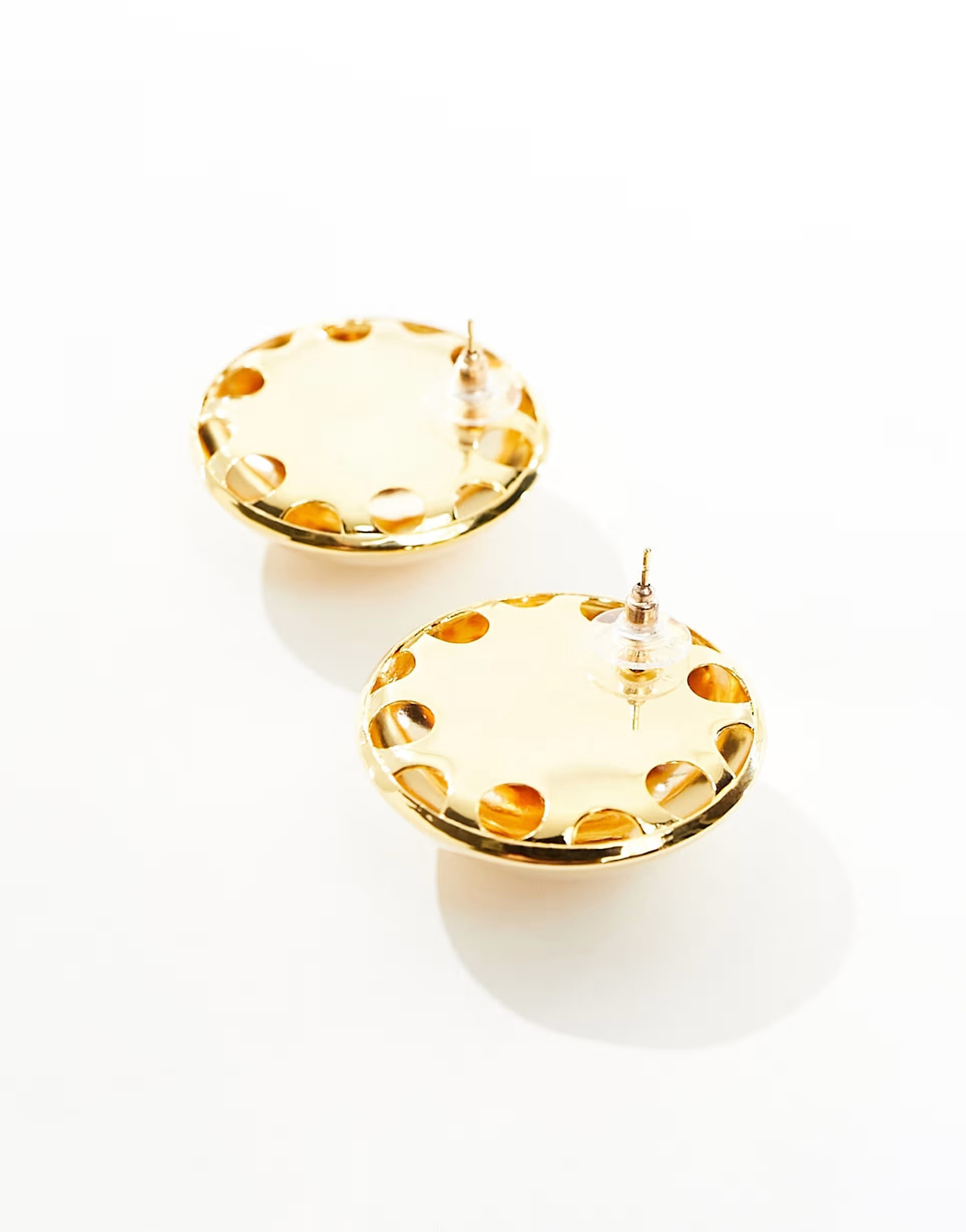 Image Gang maxi sphere stud earrings in gold plated | ASOS (Global)