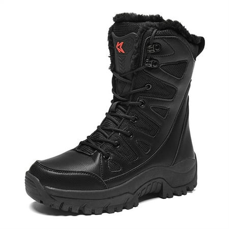 YOURDIARY Women Snow Boots Winter Warm Outdoor Faux Fur Shoes Waterproof Hiking Ankle Boots Black | Walmart (US)