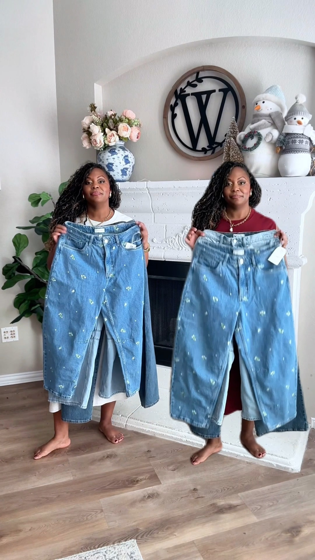 $30 denim and loving at Walmart!!

Sizing! (0-26) 
• the last pair of barrel jeans had a ton of reviews, saying to size up two and that’s what I did and it worked out better for me seeing how I have larger hips, and rear

• with the other two I sized up one because I always have to size up on Walmart jeans but again that’s just to accommodate my hips
