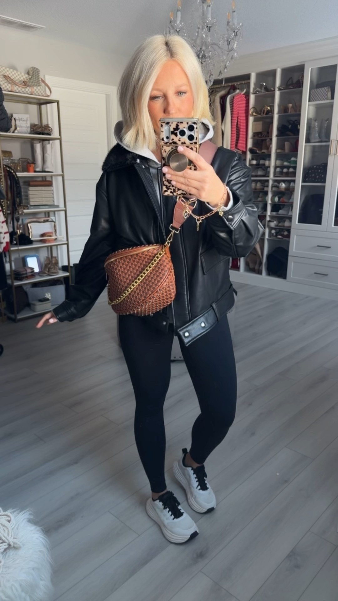 My OOTD! I just got this new jacket and I love it!! Super soft faux leather and my favorite leggings!!!
⬇️⬇️⬇️
Jacket small
Hoodie medium 
Leggings small 
Shoes TTS

#LTKSeasonal #LTKmomlife #LTKSaleAlert