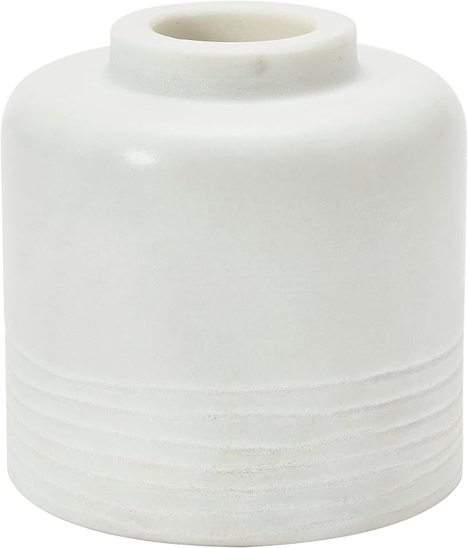 Creative Co-Op Marble Carved Pattern Vase, White | Amazon (US)
