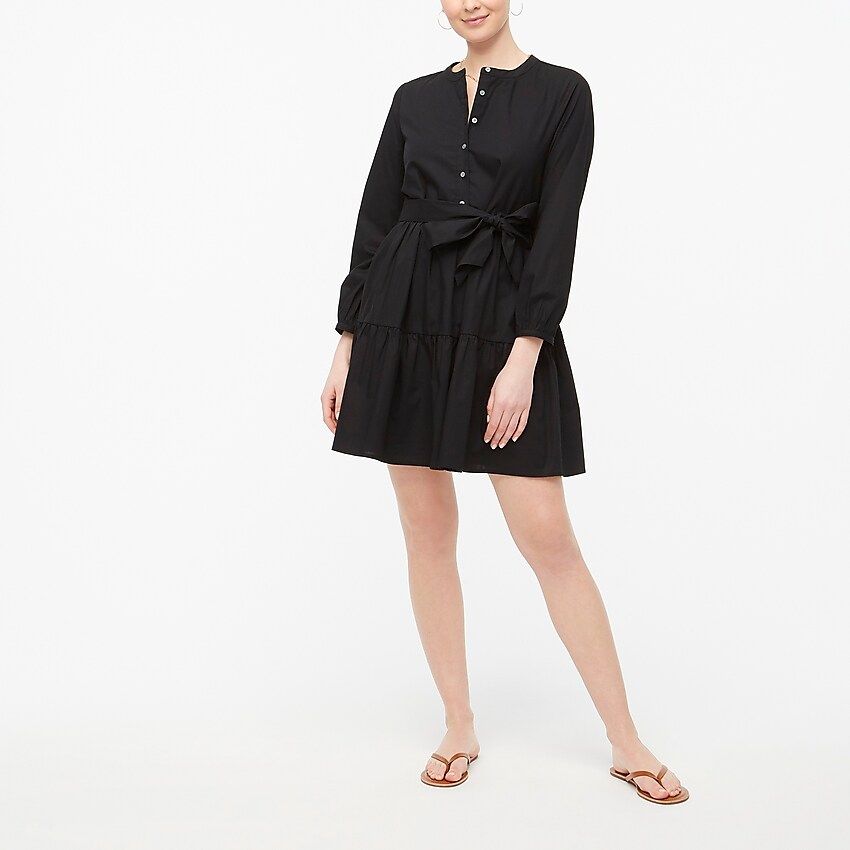 Tie-waist mini dress in cotton poplin | J.Crew Factory