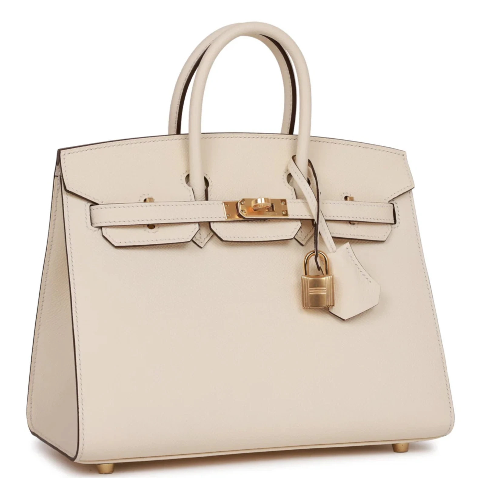 Hermes Birkin 25 Epsom Sellier Leather Nata White Gold Hardware Top Handle Bag | eBay | eBay US