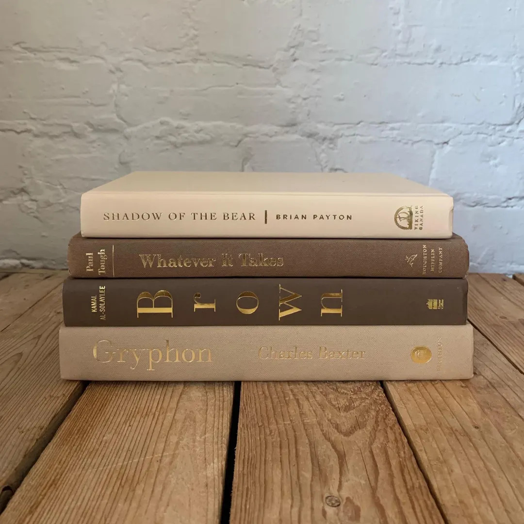 Earthy book stack, brown tone book decor, decorative book stack, bookshelf decor, staging prop bo... | Etsy (US)