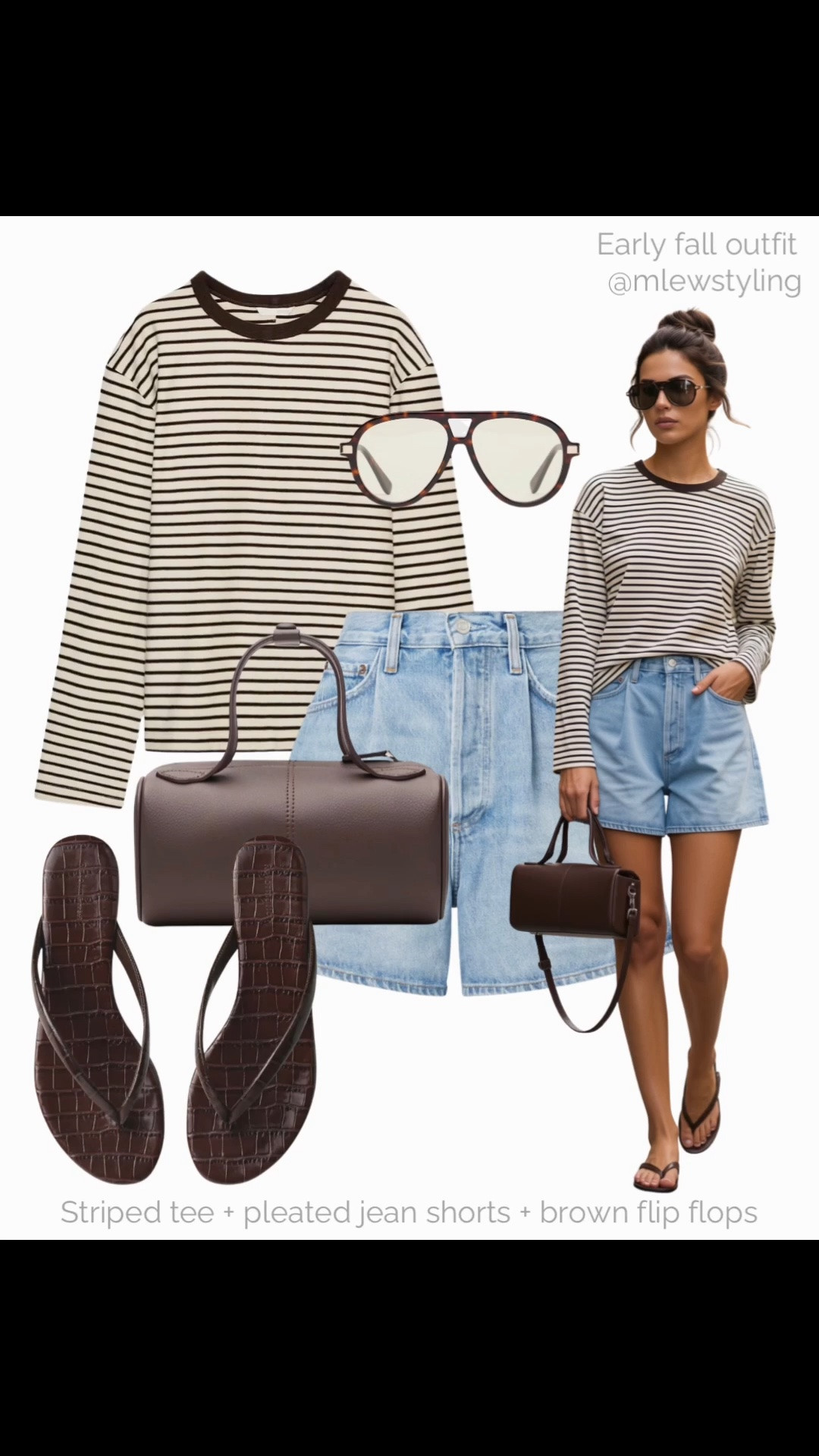 Pre-fall outfit inspo 🍂

Tags: Jean shorts outfit, agolde denim, freja nyc brown handbag, reformation flip flop sandals, striped long sleeve tee, aviator sunglasses, neutral outfit formulas, late summer outfit formulas

#LTKfall #LTKcanada #LTKbag
