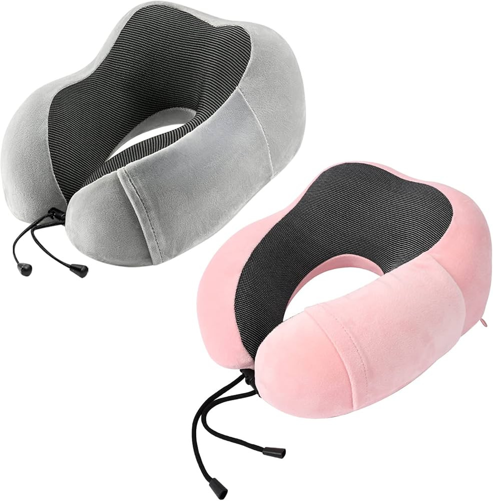 urnexttour Neck Pillow Airplane-2 Pack Memory Foam Travel Pillow, Soft & Support Travel Neck Pill... | Amazon (CA)