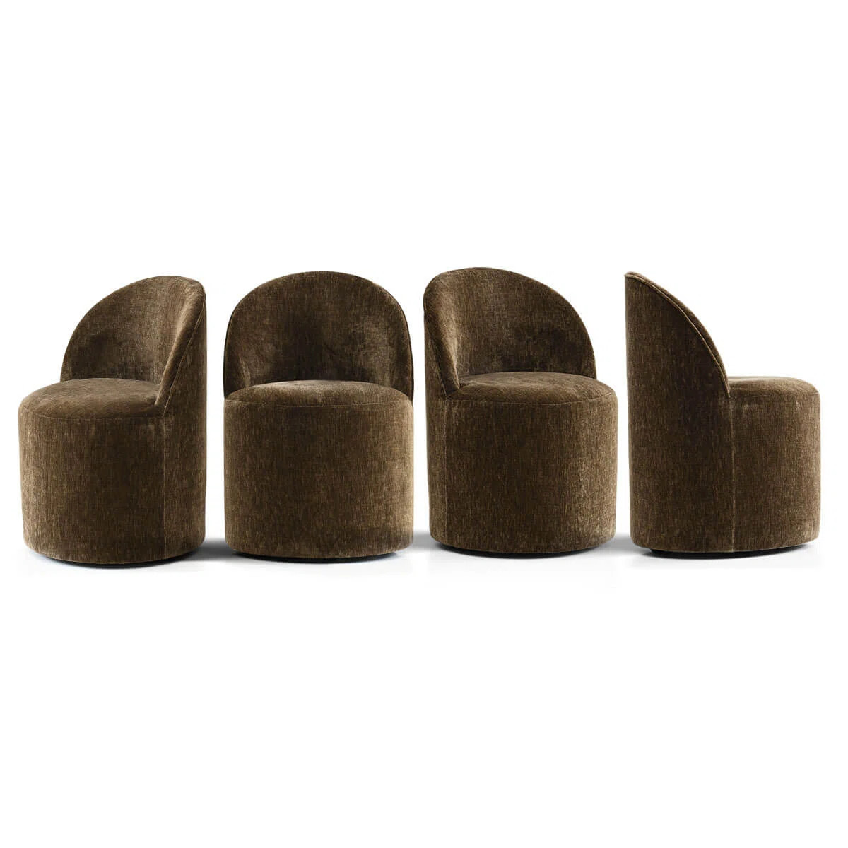 Everly Quinn Chenille Upholstered Swivel Dining Chair with Castors | Wayfair | Wayfair North America