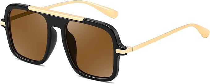 FEISEDY Retro Square Aviator Sunglasses for Women Men Trendy 70s Shades B4193 | Amazon (US)