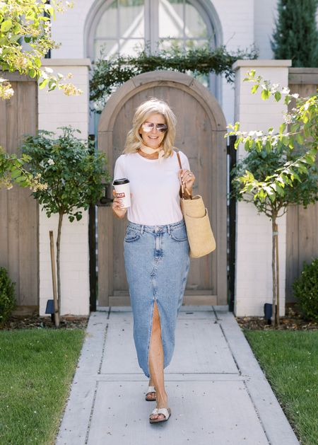 Chic way to style a denim skirt! Size M skirt and tee

#LTKunder100 #LTKstyletip #LTKSeasonal