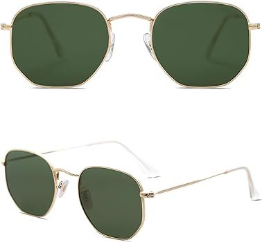 Amazon.com: SOJOS Small Square Polarized Sunglasses for Men and Women Polygon Mirrored Lens SJ107... | Amazon (US)