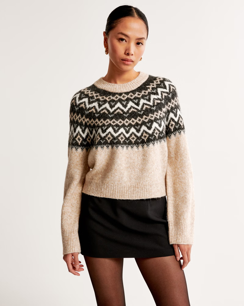 Fairisle Wedge Crew Sweater | Abercrombie & Fitch (US)