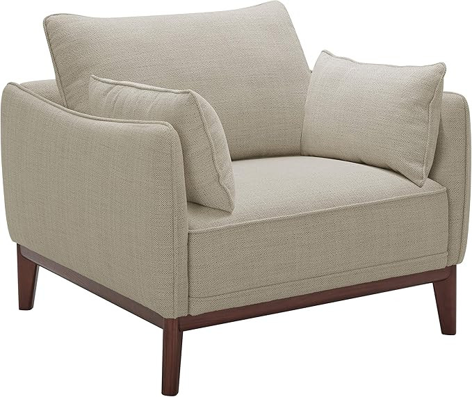 Amazon Brand – Stone & Beam Hillman Mid-Century Living Room Chair with Wood Base and Legs, 39"W... | Amazon (US)