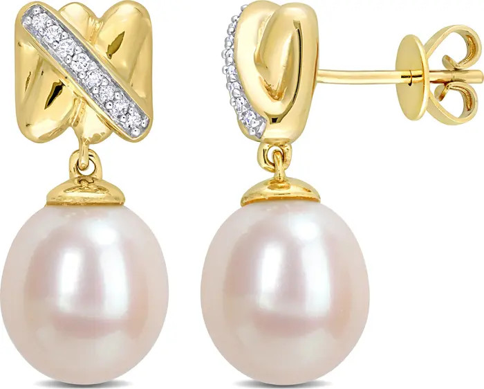 Diamond Crossover Drop Earrings 14k Gold | Nordstrom