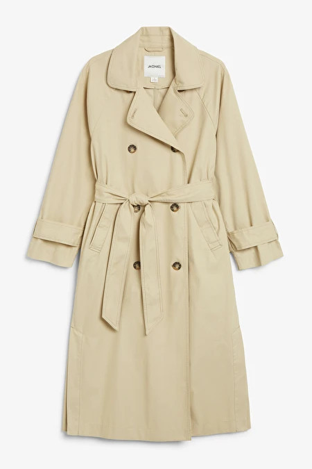 Double breasted front trench coat | Monki