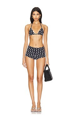 NIIHAI Polka Booty Shorts Bikini Set in Reverse Black & White from Revolve.com | Revolve Clothing (Global)
