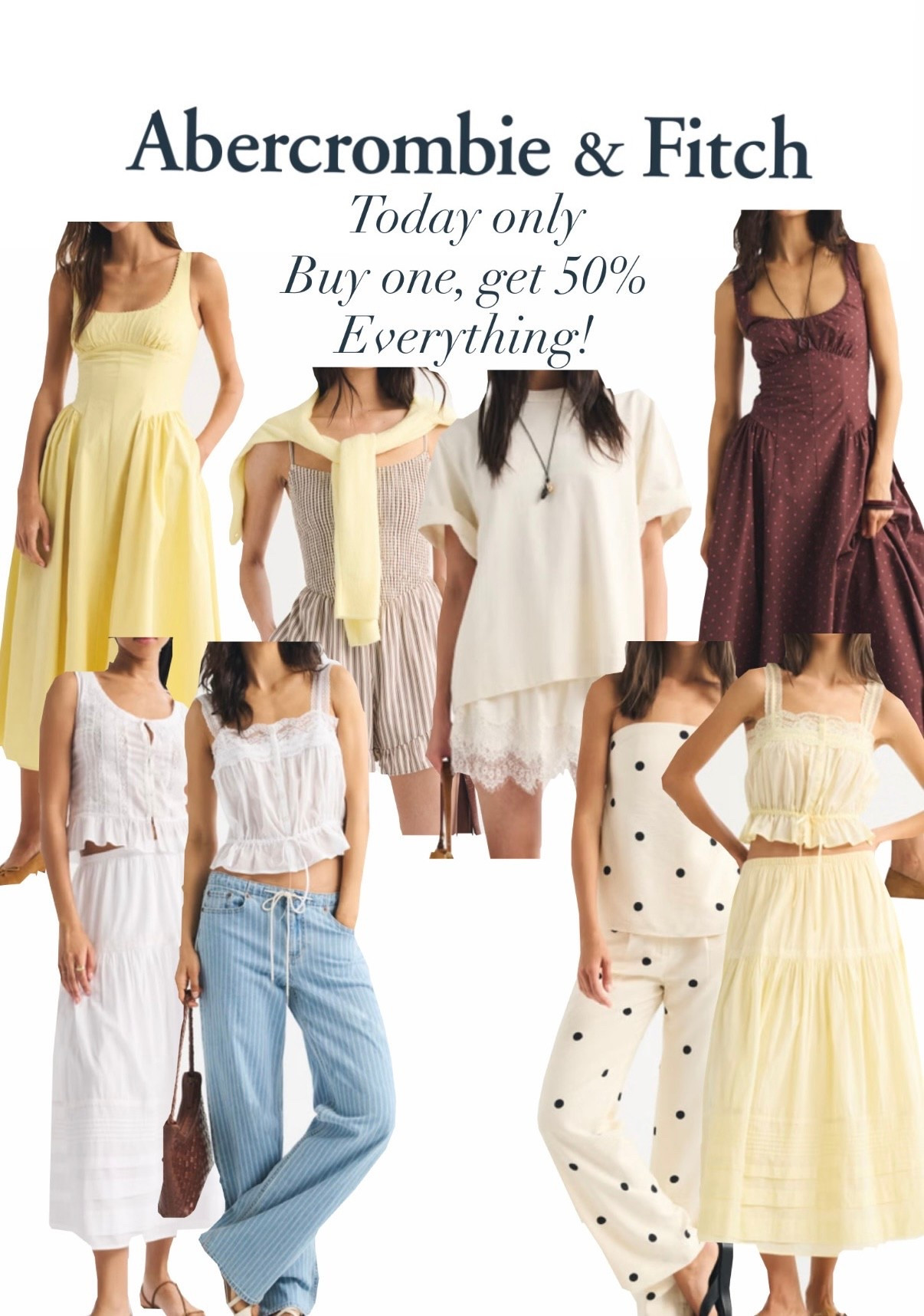 For one day only! Everything at Abercrombie & Fitch is buy one, get 50% off! How amazing is that sale? I would run and grab everything you need for summer now, before it’s gone.✨

#LTKootd #LTKxAerie #LTKSaleAlert