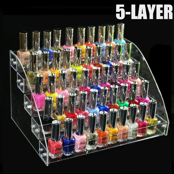 2/3/4/5/6/7 Tier Clear Acrylic Makeup Nail Polish Storage Rack Organizer Jewellery Display Holder... | Walmart (US)