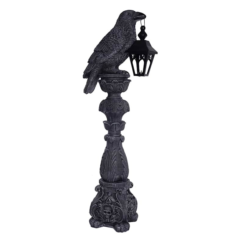 Midnight Shadows Crow Lamp Post, 50" | At Home