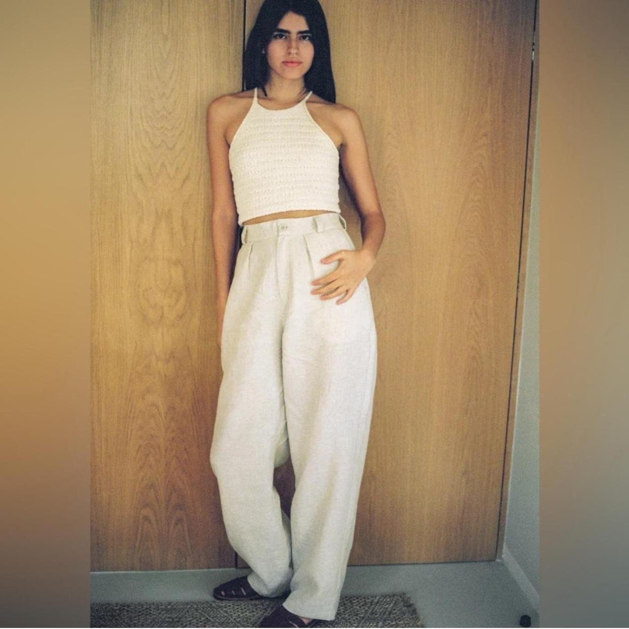Ozma Women's Pants - Cream/White - XL | Depop US