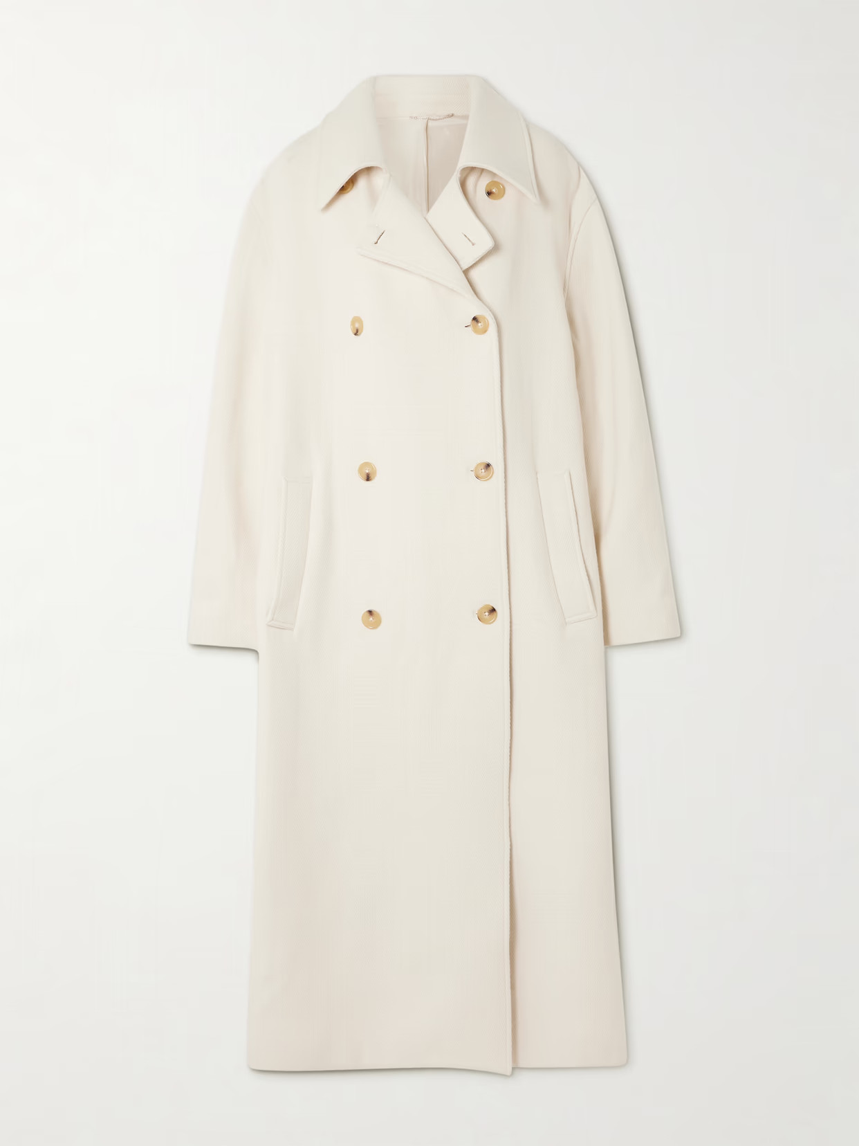 TOTEME - Shield Oversized Double-breasted Wool-blend Coat - Cream | NET-A-PORTER (US)