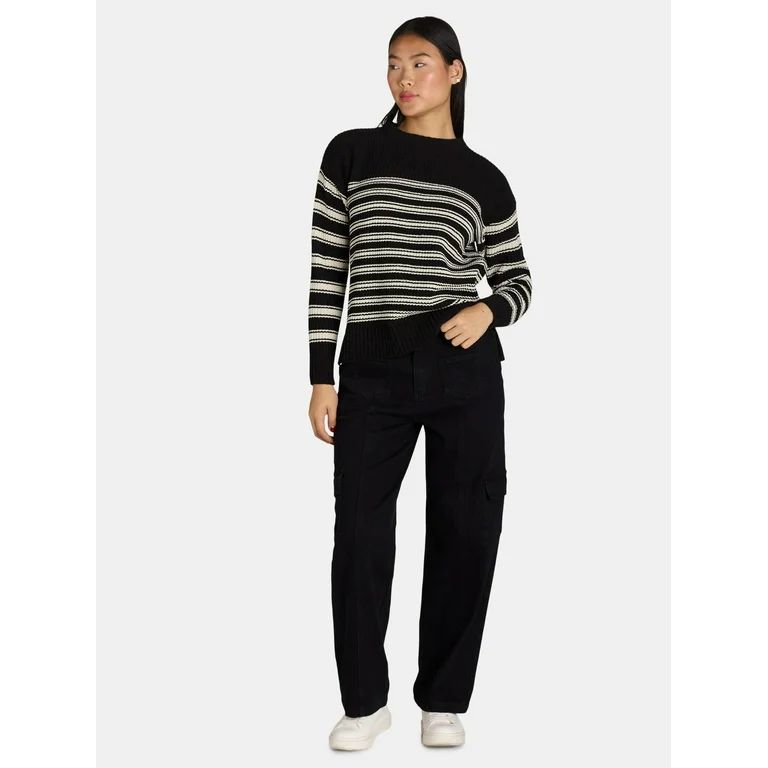 Time and Tru Women's Chenille Pullover Sweater with Long Sleeves, Sizes XS-XXXL - Walmart.com | Walmart (US)