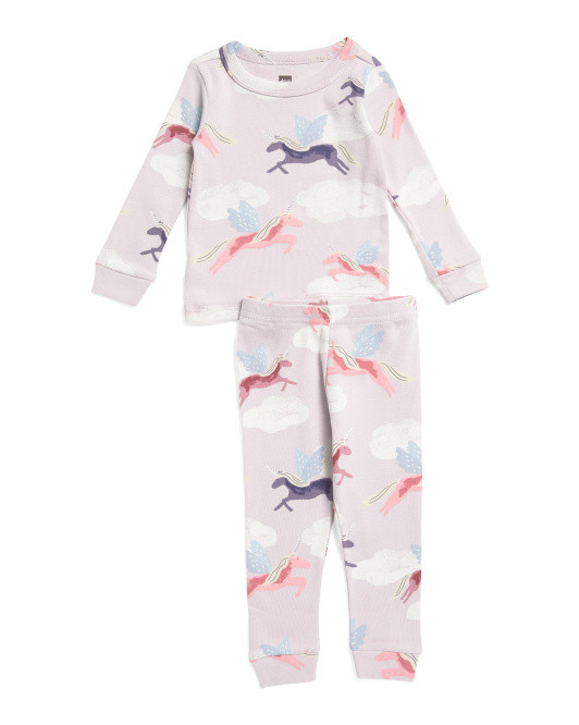 Infant And Toddler Girls 22pc Flying Unicorn Pajama Set | TJ Maxx