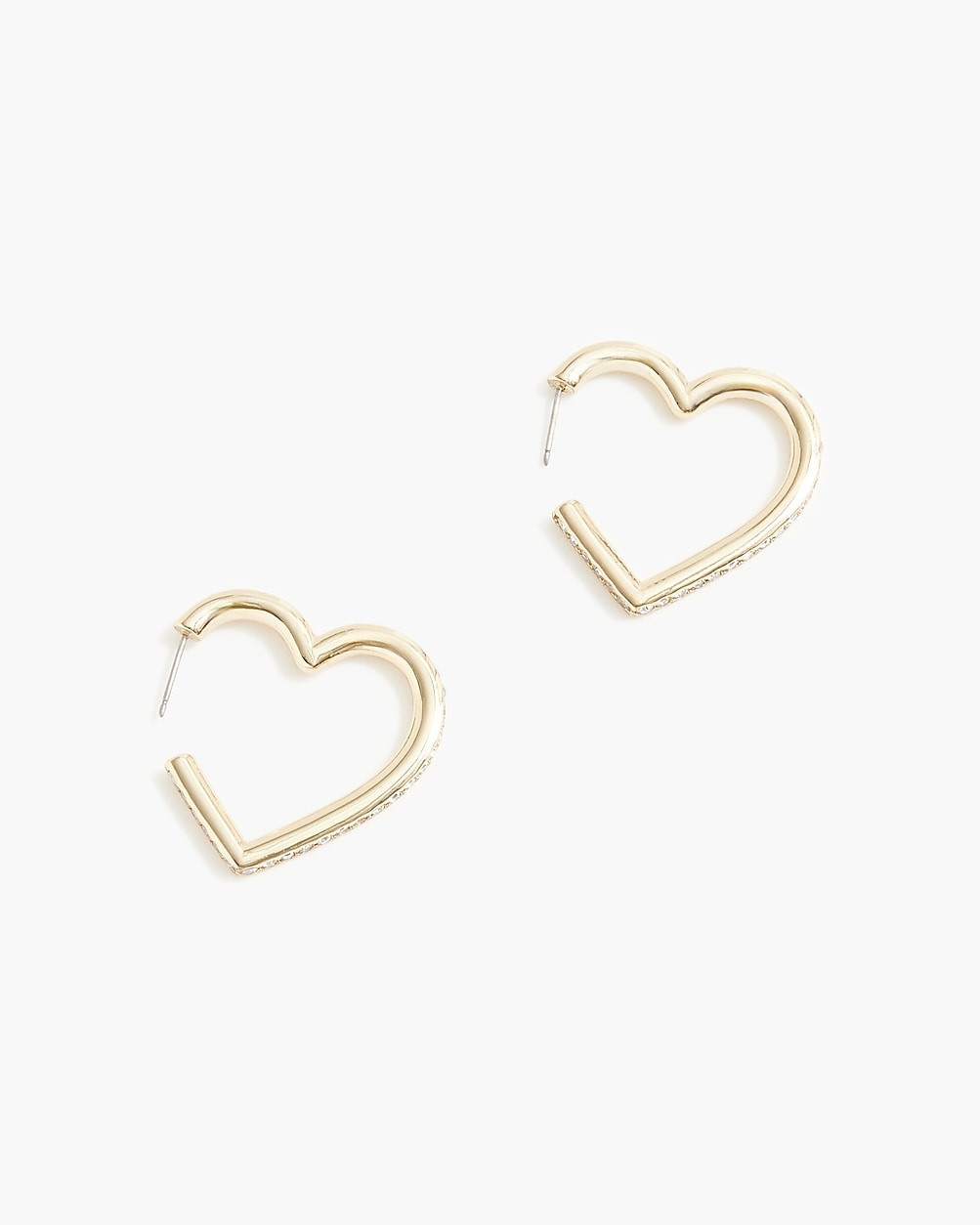 Crystal heart hoop earrings | J.Crew Factory