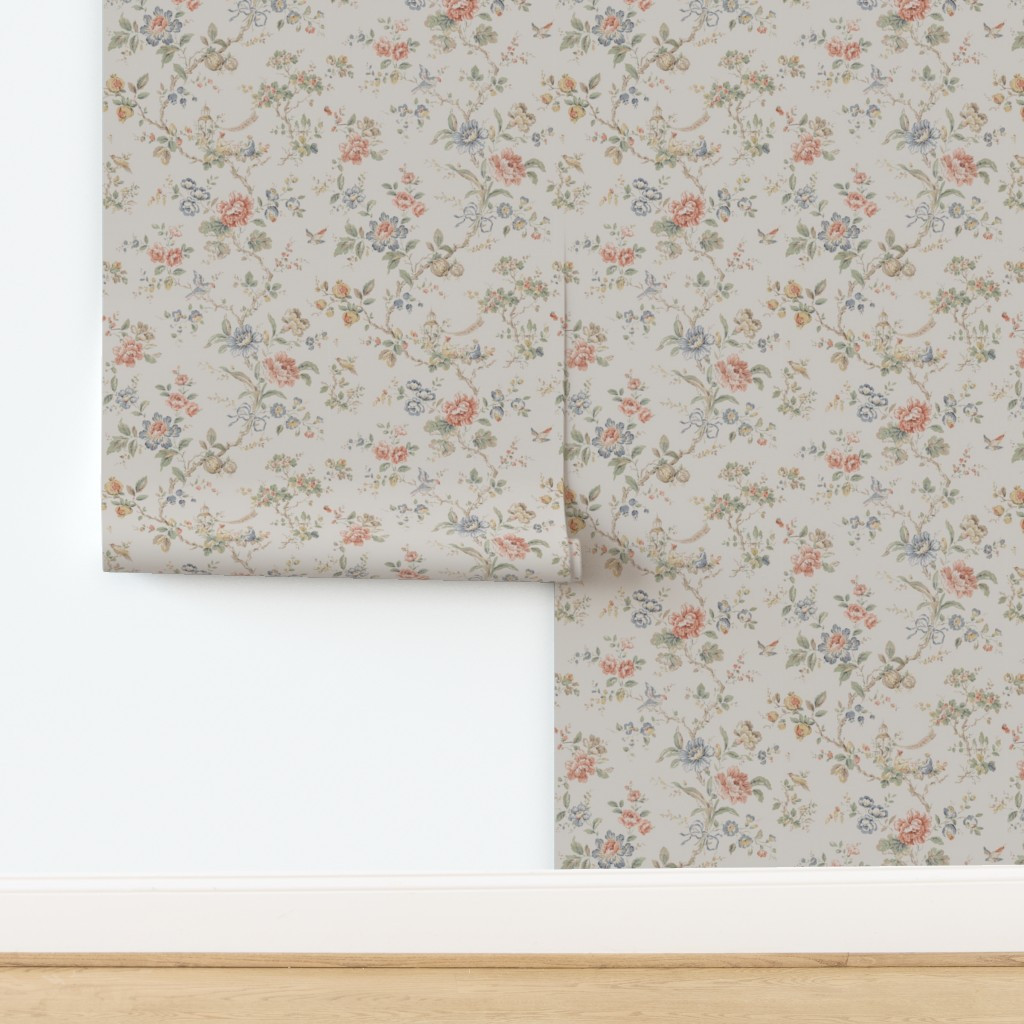 English Garden Chinoiserie Spring Colors Wallpaper | Spoonflower | Spoonflower