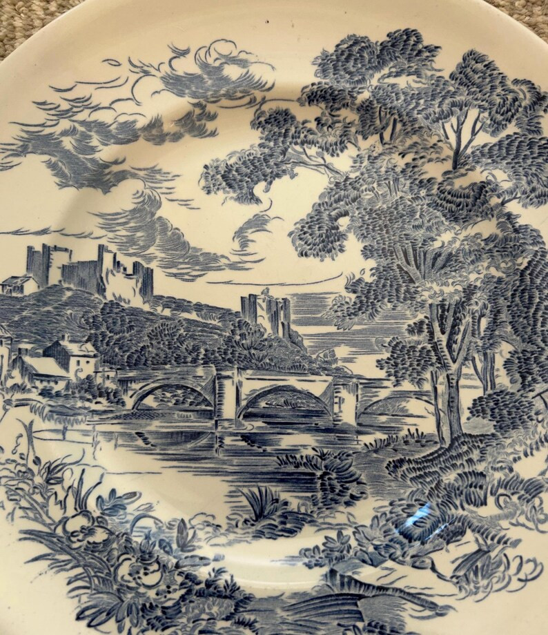 Vintage Wedgwood Blue Transferware Plate "Countryside" 10" | Etsy (Global)