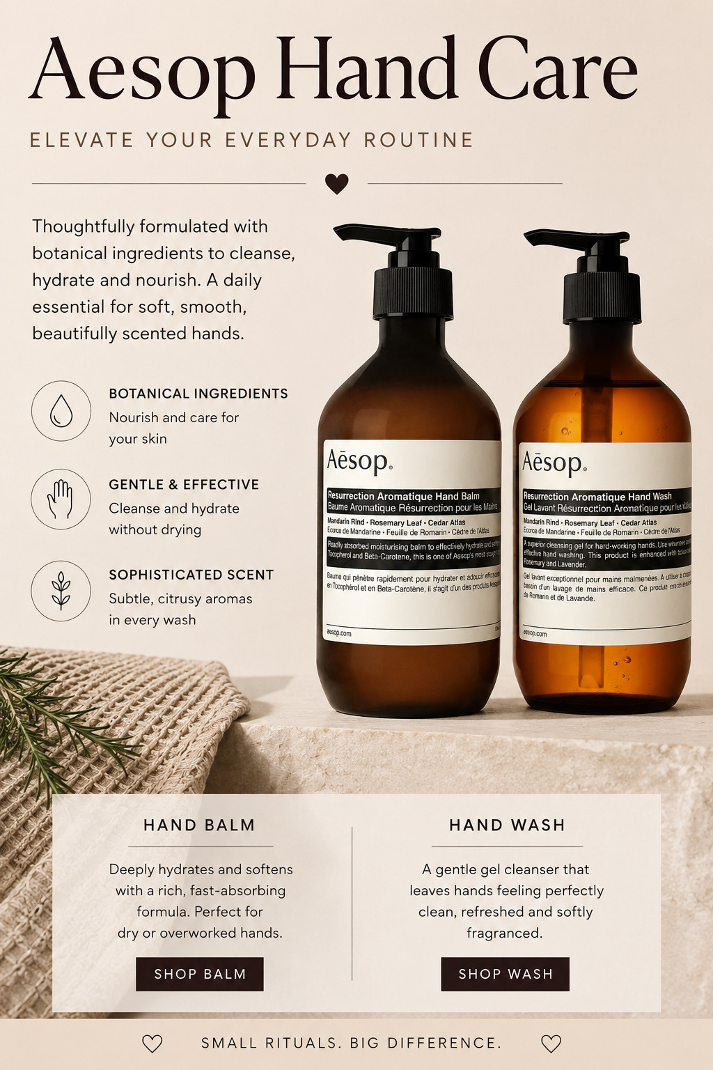 If you're looking to elevate your everyday routine, this iconic Aesop hand care duo is one of my favorite little luxuries. ✨ The Resurrection Aromatique Hand Wash and Hand Balm leave your hands feeling incredibly clean, deeply hydrated, and lightly scented with a fresh botanical fragrance that instantly makes your bathroom or kitchen feel like a luxury spa.

Beautiful on your countertop and even better to use—this set also makes an amazing hostess, housewarming, holiday, or birthday gift.

Why I love it:
• Iconic botanical scent
• Hydrating, non-greasy hand balm
• Gentle yet effective hand wash
• Luxury countertop aesthetic
• Perfect gift for any occasion

Follow me on LTK for more luxury home finds, beauty favorites, and everyday essentials worth the investment.

#LTKHome #LTKBeauty #Aesop #LuxuryHome #BathroomDecor #KitchenDecor #CountertopStyling #HandCare #HomeEssentials #LuxuryLiving #SelfCare #GiftIdeas #HostessGift #EverydayLuxury #HomeInspo #BeautyFavorites #SpaAtHome #LuxuryFinds #LTKFinds #HomeStyling 

 