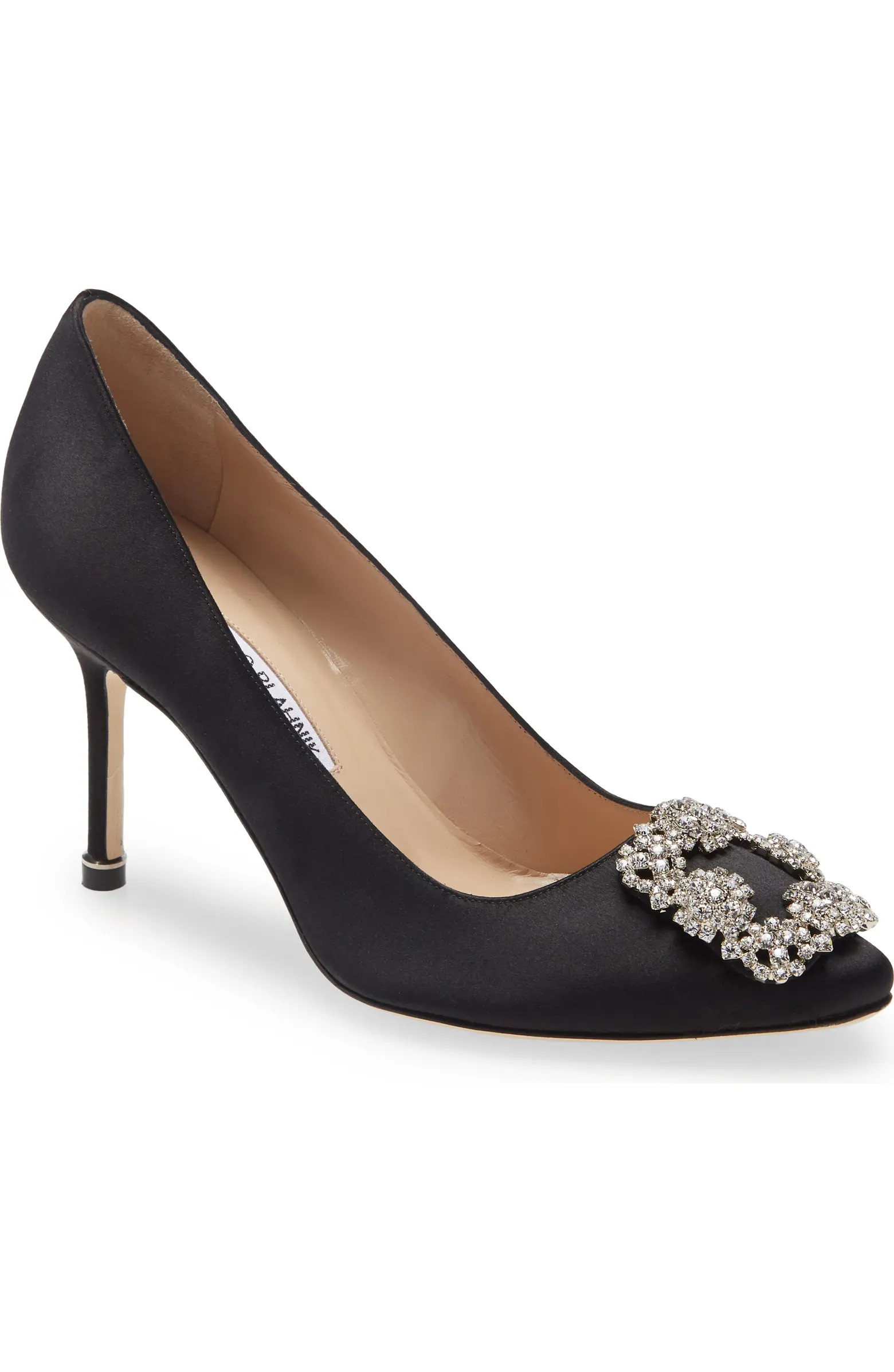 Manolo Blahnik Hangisi Crystal Buckle Pump (Women) | Nordstrom | Nordstrom